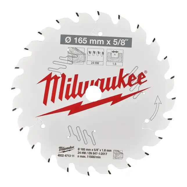 4932471311 Milwaukee pyörösahanterä puulle 165-15,87-24T