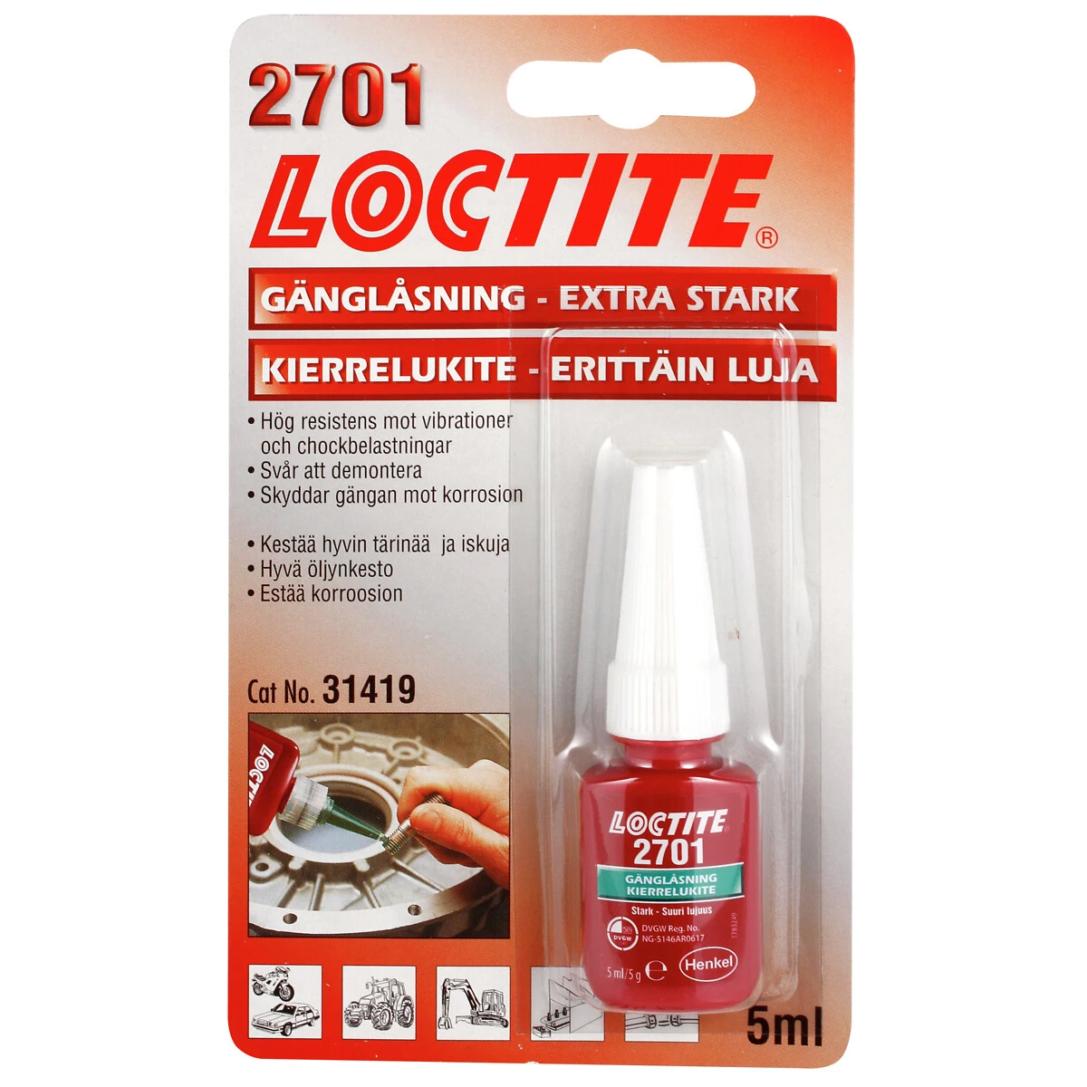 HK31419 Loctite 2701 - Erittäin vahva kierrelukite 5 ml